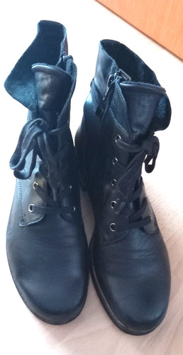 Softe schwarze leder boots - schwarze, von